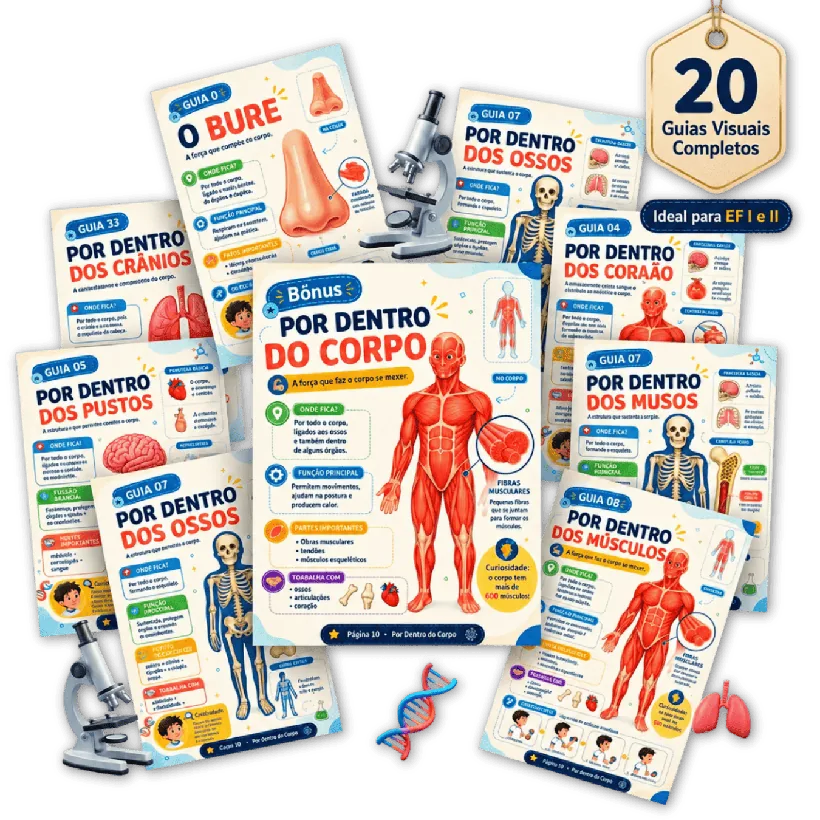Mockup do Bônus 04 — 20 Guias Visuais Por Dentro do Corpo